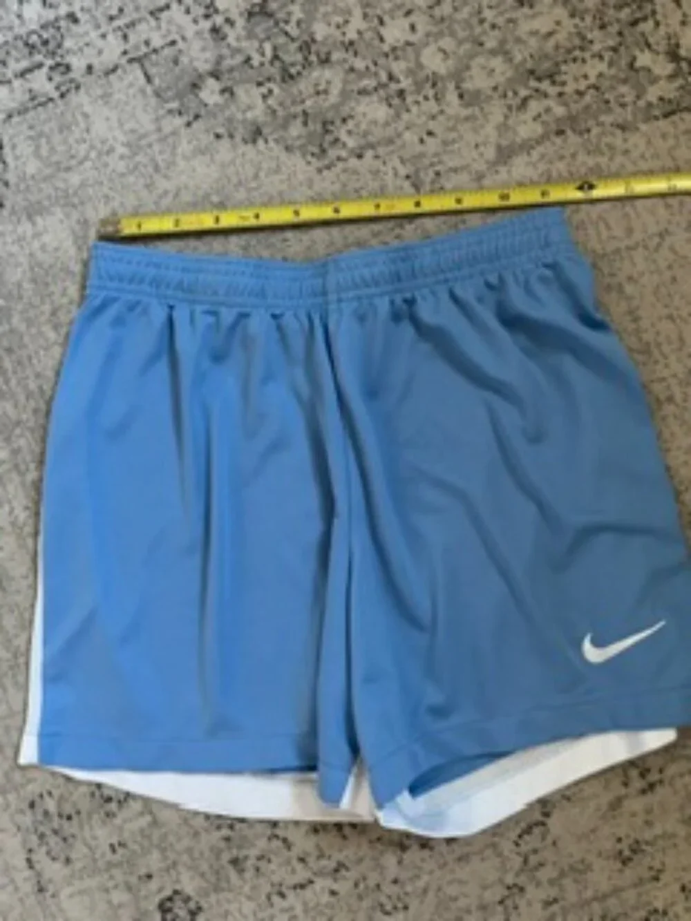 🧡3/$15 NIKE DRI-FIT Slim Fit Light Blue White Shorts XS